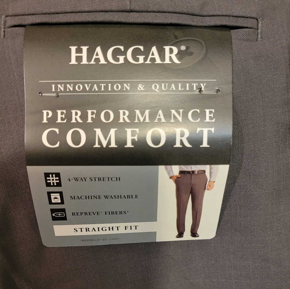 Haggar Men's Grey Dress Pants Sz 38W X 30L